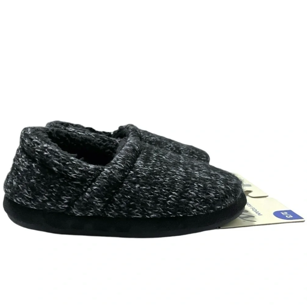 NEW Dearfoams Kids Knit Slippers Sz 2/3